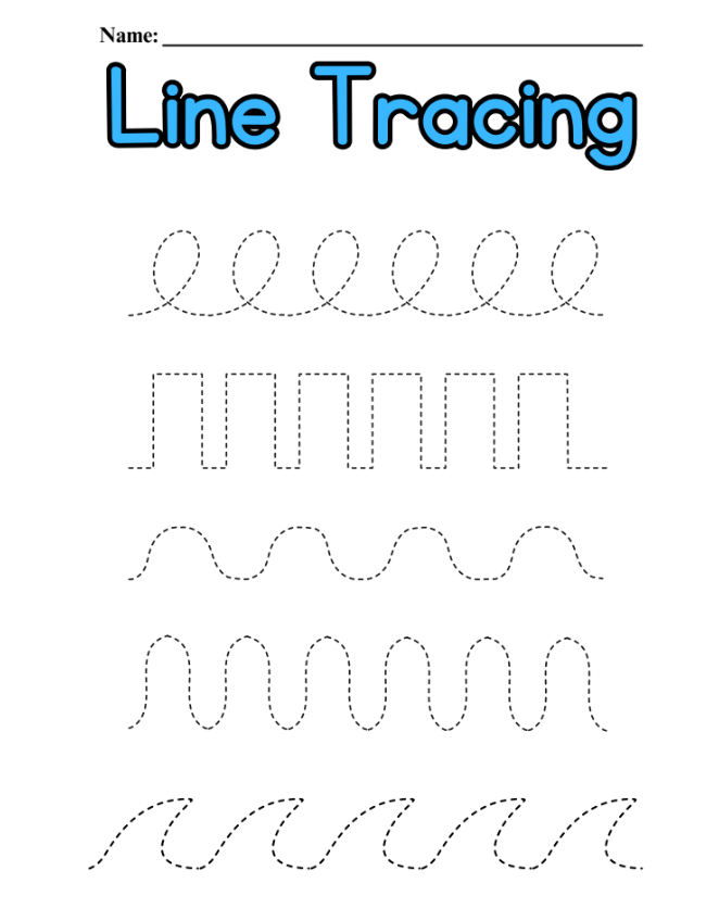 Trace Worksheet - Line Tracing 80 pages