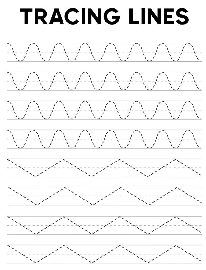 Trace Worksheet - Lines and Shapes