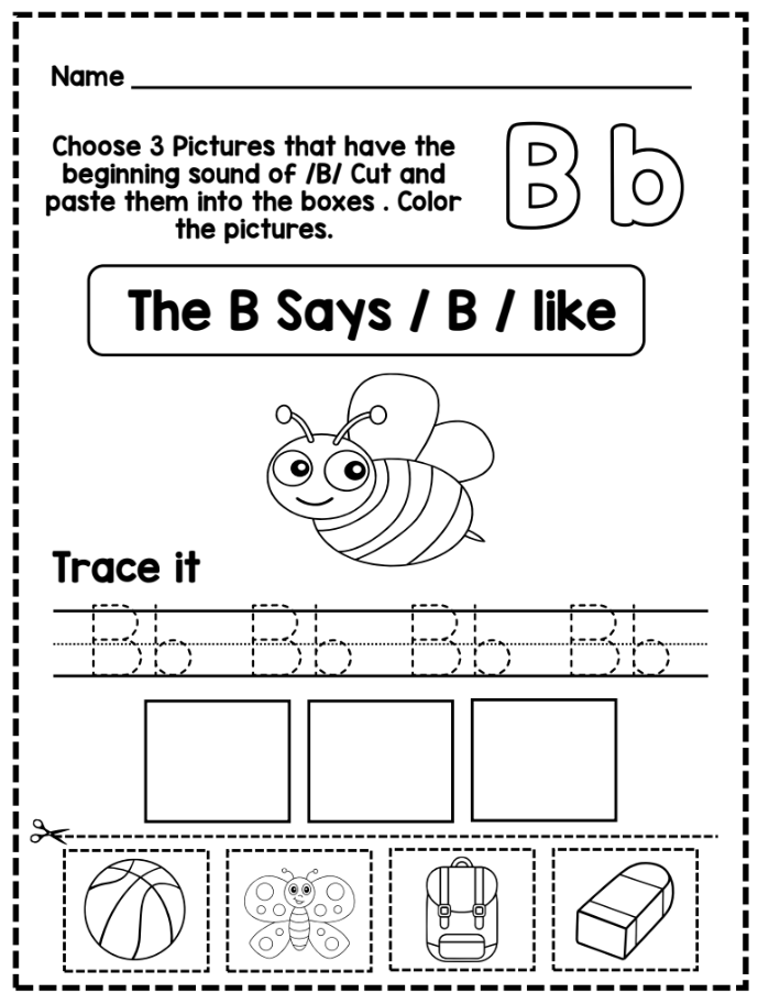 Beginning Sounds - A-Z Colour, Cut and Paste