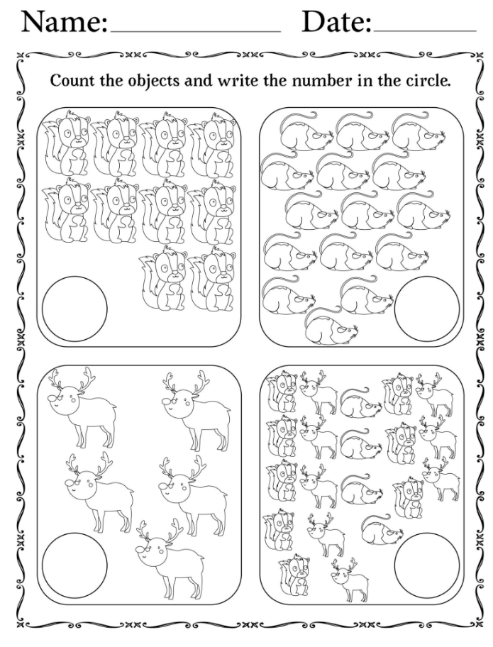 How Many Animals? Worksheets