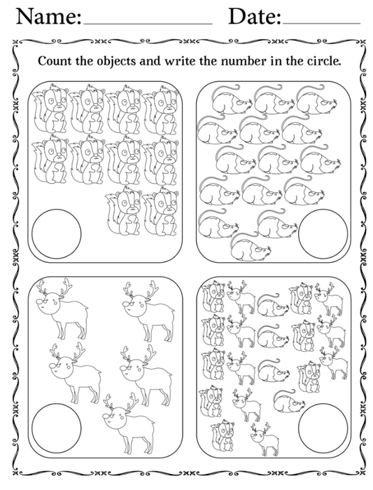 How Many Animals? Worksheets