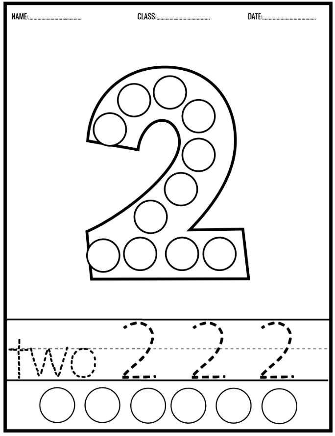 Number Dot Marking Worksheets - 0-10